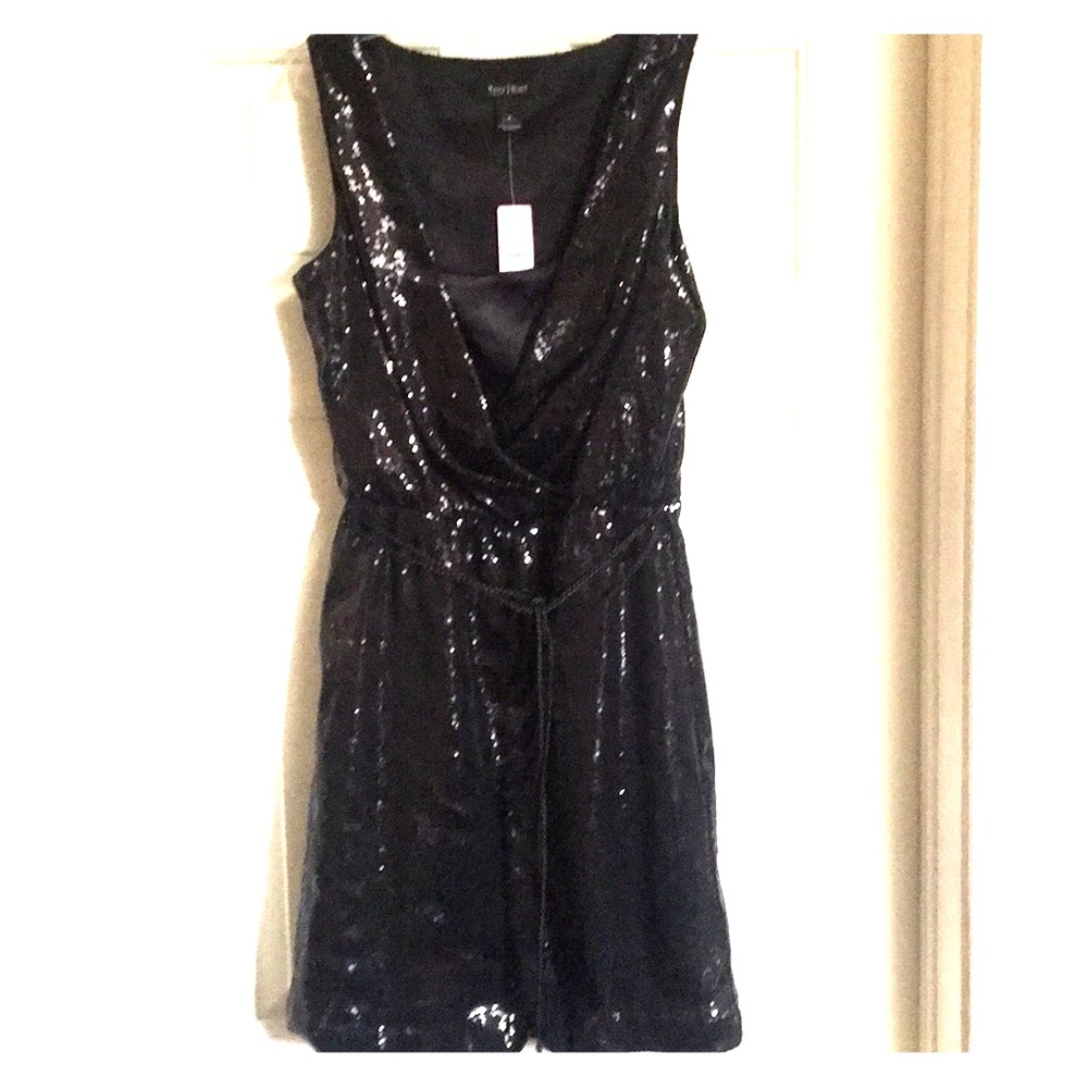 White House Black Market Black Sequin Dress w/ tag